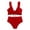 Red, variant on Gswybco Summer Bikini Set for Women 2PC Split Swimsuit Set High Waist Swim Shorts Strappy Adjustable Bathing Swimwear Pleated Bikini Top with Chest Cushion