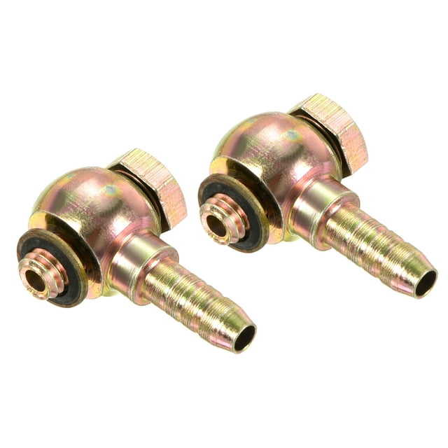 Unique Bargains 6mm Barb M6x1 Male Thread Hose Pipe Fitting Elbow Carbon Steel Adapter 2 Pack
