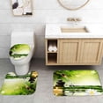 thumbnail image 5 of 4PCS Zen Spa Shower Curtain Sets with Rugs, Waterproof Fabric Shower Curtain, Green Bamboo Black Stone White Lotus Flower Garden Japanese Massage Spiritual Relaxing Meditation Bathroom Decor, 5 of 7