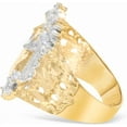 thumbnail image 3 of Floreo 10k Yellow Gold 23mm Jesus Face Two-Tone CZ Praying Hands Men's Ring, Sizes 5 - 13, 3 of 5