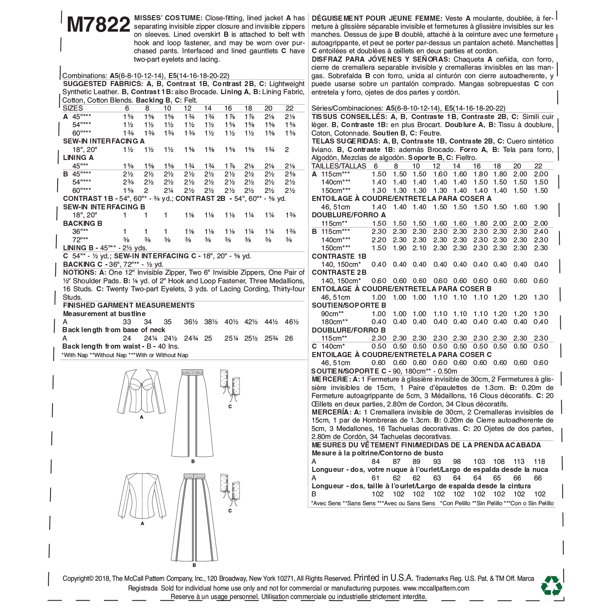 McCall's Sewing Pattern Misses' Costume-6-8-10-12-14 - Walmart.com ...