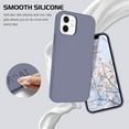 thumbnail image 3 of iPhone 12 Case iPhone 12 Pro Case Silicone Soft Gel Rubber Microfiber Lining Cushion Protective Cover Women Men- Lavender Grey, 3 of 16
