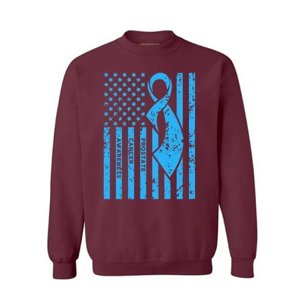 Awkward Styles Unisex Prostate Cancer Awareness Graphic Sweatshirt Tops Light Blue Ribbon