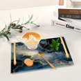 thumbnail image 6 of Iauyy Modern Square Bathroom Tray with Handles - Acrylic & Aluminum Alloy Vanity Countertop Organizer ，Golden Lines, 6 of 7