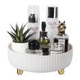thumbnail image 1 of Bandeja organizadora de maquillaje y perfume Anyoifax, giratoria 360°, color marfil, 1 of 6