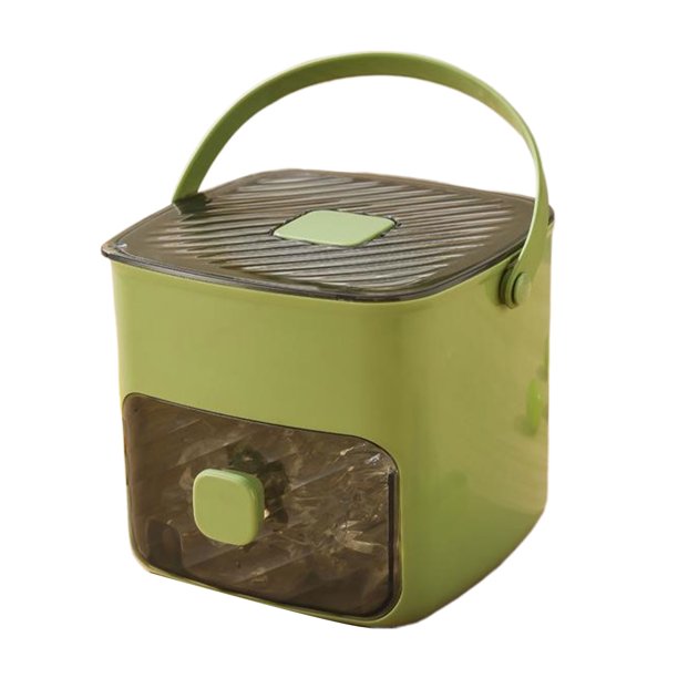Ounissouiy Molde para hielo con cajón, tipo máquina para hacer hielo multiusos, fácil de fabricar y almacenar, rápida liberación del hielo Cocina y Comedor Verde