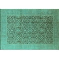 thumbnail image 1 of Ahgly Company Machine Washable Indoor Rectangle Oriental Turquoise Blue Traditional Area Rugs, 6' x 9', 1 of 4
