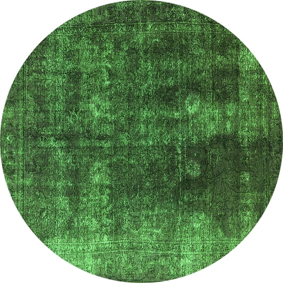 Ahgly Company Indoor Round Persian Green Bohemian Area Rugs, 8' Round