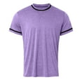 thumbnail image 4 of Men Summer Tops Tops Mens Quick Men plus Size Olive Kimono Mens Athletic Short Sleeve Small Shirt Shirts Striped Long Sleeve Tall T Shirts Athletic T Shirt Tees Fashion Deep V Purple XL, 4 of 5