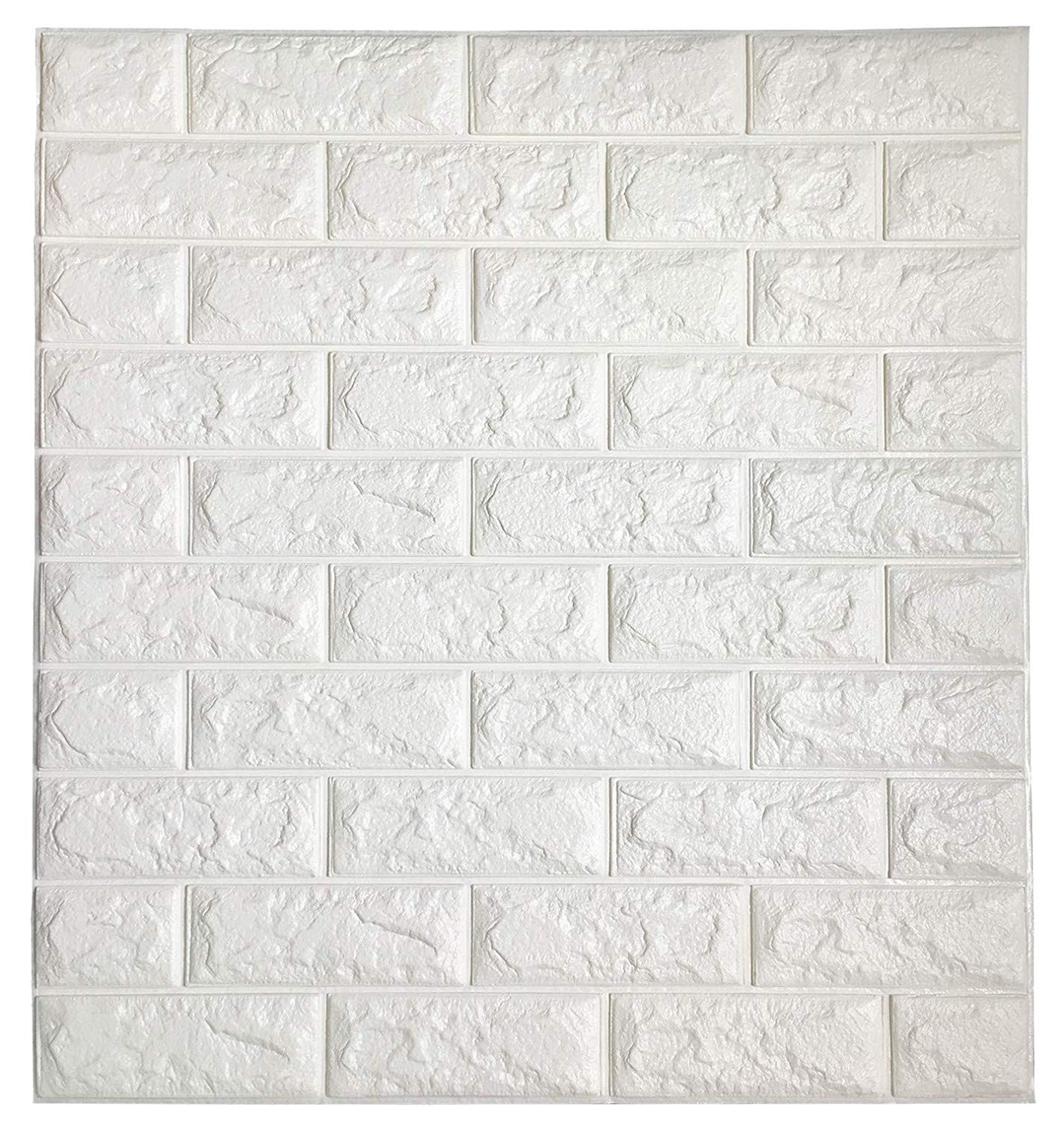 3D Brick Wall Stickers, PE Foam SelfAdhesive Wallpaper Peel and Stick