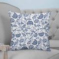 thumbnail image 4 of Pillow Covers 16x16 Set of 2, Boho Blue Floral Throw Pillow Covers Decorative Couch Cushion Cover, Vintage Farmhouse Paisley Plant Leaf Microfiber Soft Square Pillowcases for Bedroom Living Room Sofa, 4 of 7