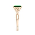 thumbnail image 3 of ANGARA Lab Grown 1.5 Ct Emerald-Cut Emerald Celtic Knot Engagement Ring for Women in 14K Rose Gold (Size-8x6mm) | May Birthstone, Anniversary, Jewelry Gift for Women | Lab-Grown Emerald Ring, 3 of 9
