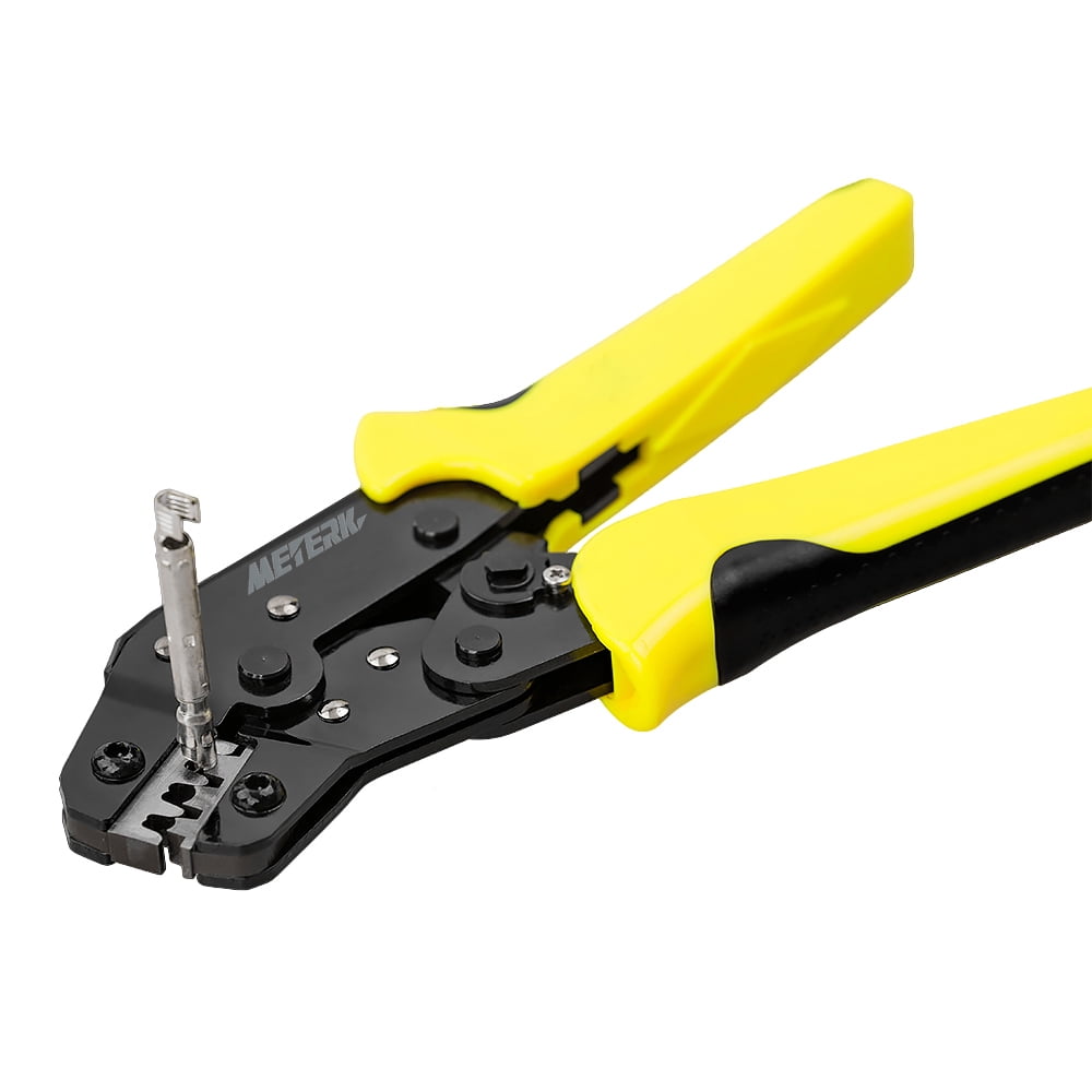 Meterk Wire Crimper Ratchet Terminal Crimping Plier 24-14AWG 0.25-2.5mm² US V6U3