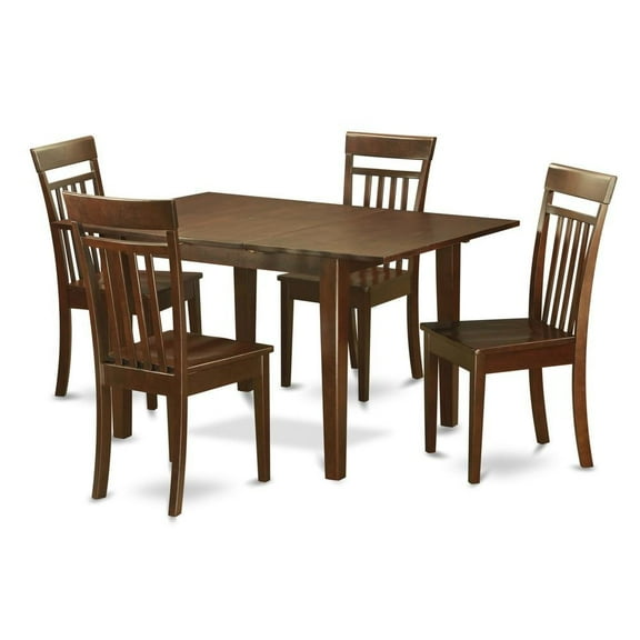 FurniFact Dining Room Table Set for 4 with Butterfly Leaf and Wooden Chairs