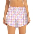 thumbnail image 2 of Balery Heart Buffalo Plaid Pantalones cortos deportivos para mujer con forro y dos bolsillos, elásticos, para entrenamiento, gimnasio, yoga-Small, 2 of 7