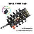 thumbnail image 2 of Placa controladora de temperatura del ventilador del enfriador del chasis del divisor del HUB del ventilador de 4 pines PWM Hugtrwg Para estrenar, 2 of 7