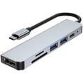 thumbnail image 1 of USB C Hub Adapter,6-in-1 Type C Hub,with 4k Hdmi Output,2 USB Ports,100w USB C Pd Charging,Sd/Tf Card Reader,Suitable for MacBook/Pro/Air/iMac/Ipad Pro and More Typec Devices, 1 of 6