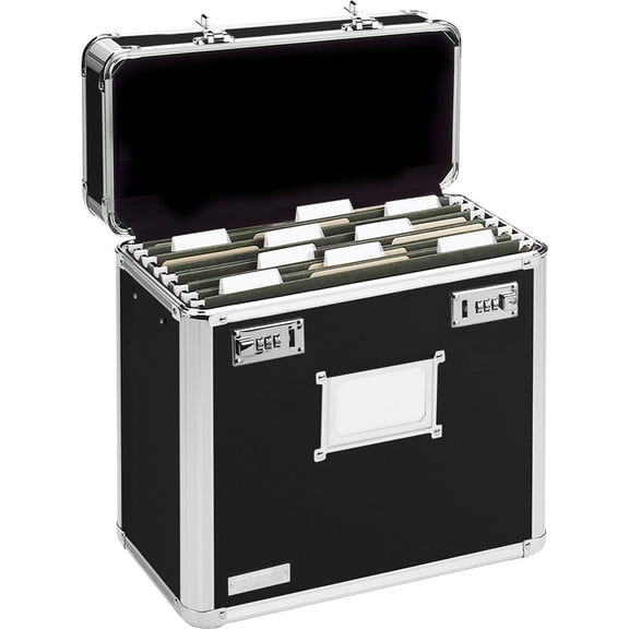 Vaultz® Locking File Tote, Letter Size, 12 1/4"H x 13 3/4"W x 7 1/4"D, Black