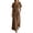 Brown Dress, variant on Miluxas Square Neck Short Sleeve Maxi Dress for Women Slit Hem High Waisted A Line Flowy Long Dress with Pockets Daily Vacation Outfits for Summer White