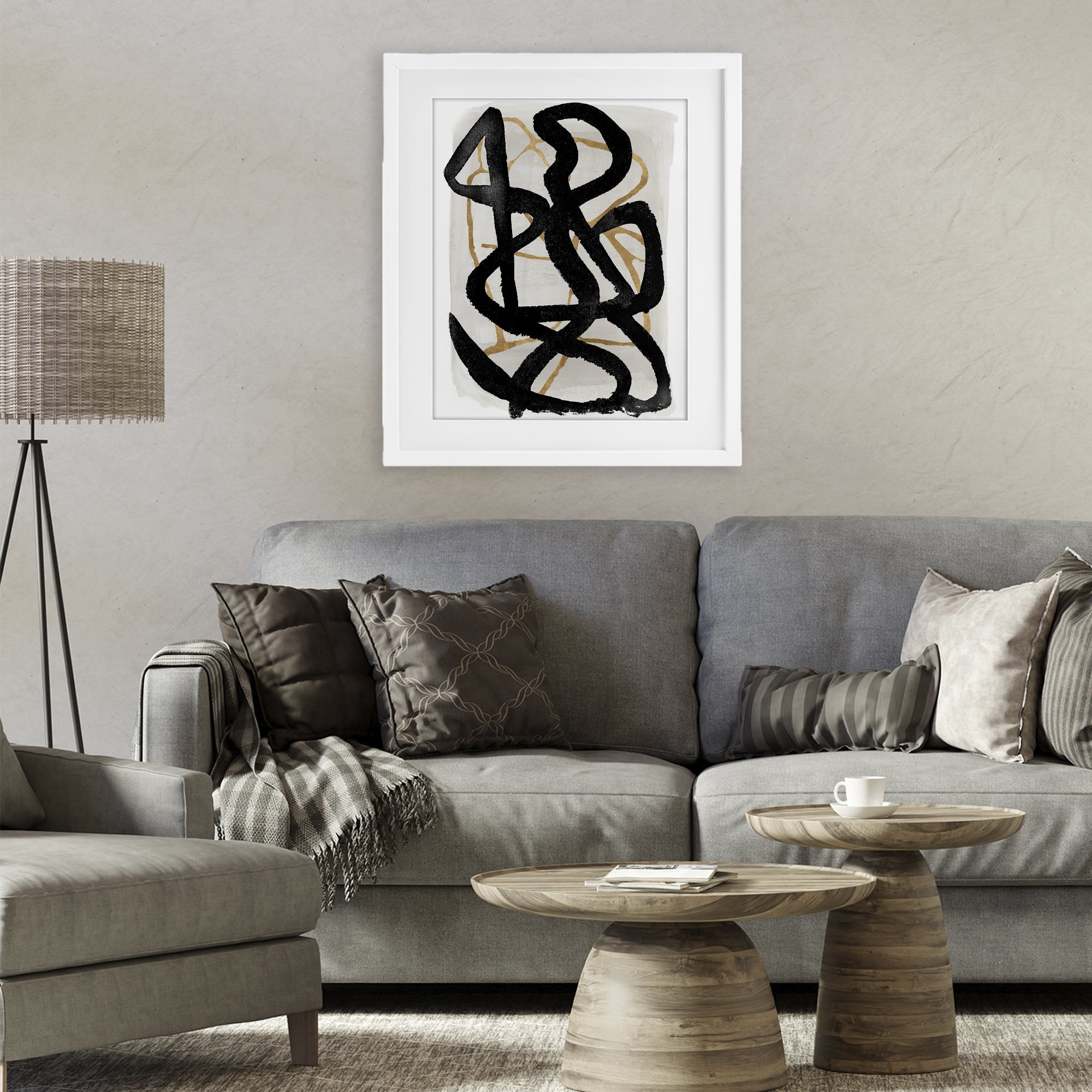 Stupell Industries Hindsight Black & Beige White Framed Print Under Glass, design by Lucille Price