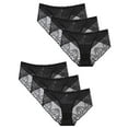 thumbnail image 2 of OSFVNOXV Lace Underwear for Women Cheeky Panties Bikini Bottom Comfort Breathable Sheer No Show Low Rise Black Underwear 6 Pack, 2 of 9