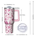 thumbnail image 2 of Pink Breast Cancer and Love Tumbler with Handle and Lid,40oz Double Wall Vacuum Insulated Tumbler,Cups Gift for Women and Men, 2 of 7