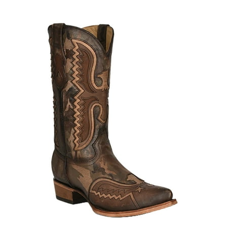 

Corral Men s Eagle Inly Embroidered Brown Camo Snip Toe Boots C3986