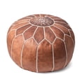 thumbnail image 2 of Nuloom  Handmade Moroccan Leather Filled Ottoman Pouf, 2 of 5