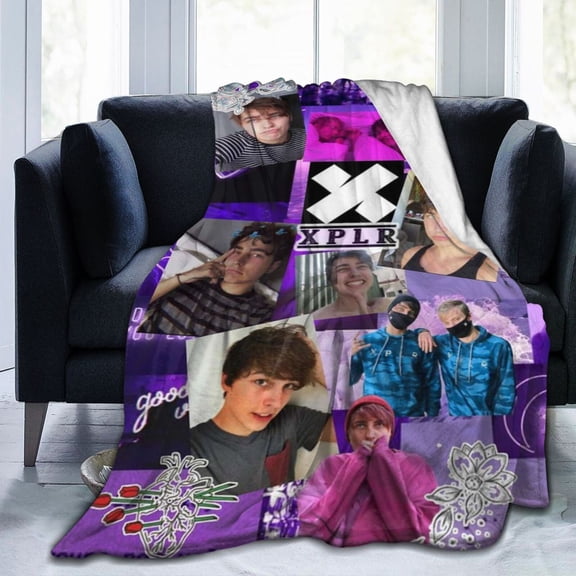 Ultra-Soft Micro Fleece Warm Sam and Colby XPLR Blanket Throw Fluffy Fleece Blanket Decorative Quilt Four Seasons Lightweight For Couch Sofa Travel Camping Office 40"X30"