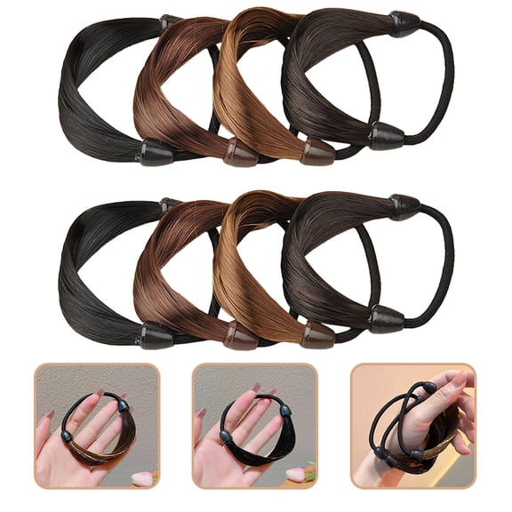 MEIBUTYUP 8Pcs Elastic Hair Ties Ponytail Holders Soft Comfortable Hair Accessories