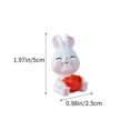 thumbnail image 3 of Fiudx Adorno de Conejo de Pascua, Escultura de Resina Tallada a Mano, Decoración Primaveral Única, Ideal para Sala de Estar, Dormitorio, Jardín, Reuniones Al Aire Libre, Regalo Familiar, Tamaño 5 X 4, 3 of 6