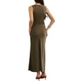 thumbnail image 3 of INSPIRE CHIC Summer 2 Piece Skirt Sets for Women V Neck Vest Tops Midi Skirts Dressy Casual Elegant Outfits S Brown, 3 of 6