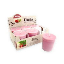 Apple Afternoon Soy Votive Candles - Scented with Natural Fragrance Oils - 6 Dark Red Natural Votive Candle Refills - Fruit & Berry Collection