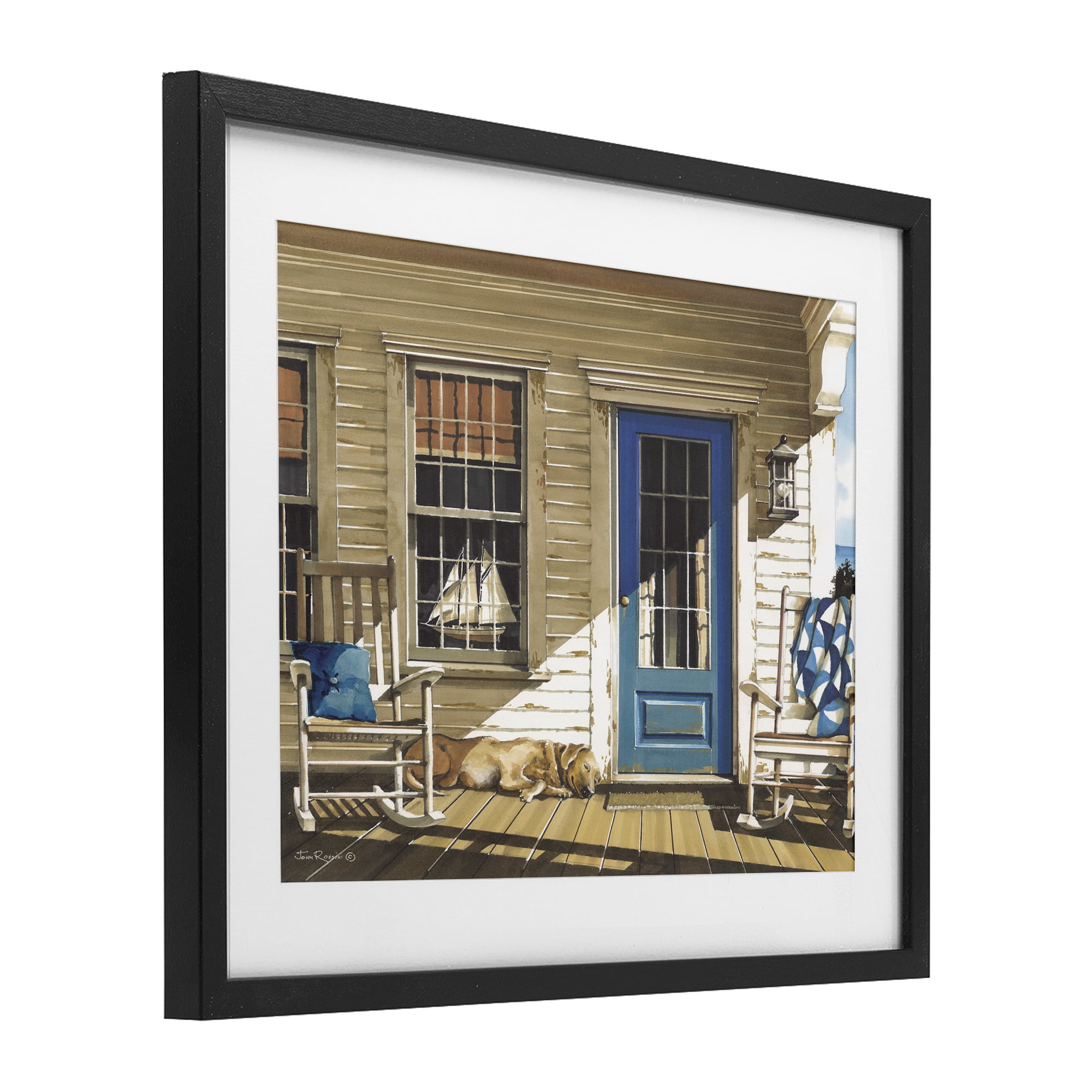 Stupell Industries Front Porch Gathering Black Framed Print Under Glass, design by John Rossini