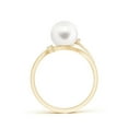 thumbnail image 6 of ANGARA Freshwater Cultured Pearl Bypass Split Shank Ring in 14K Yellow Gold for Women | June Birthstone, Birthday, Anniversary, Jewelry Gift for Women | Pearl Ring, 6 of 7