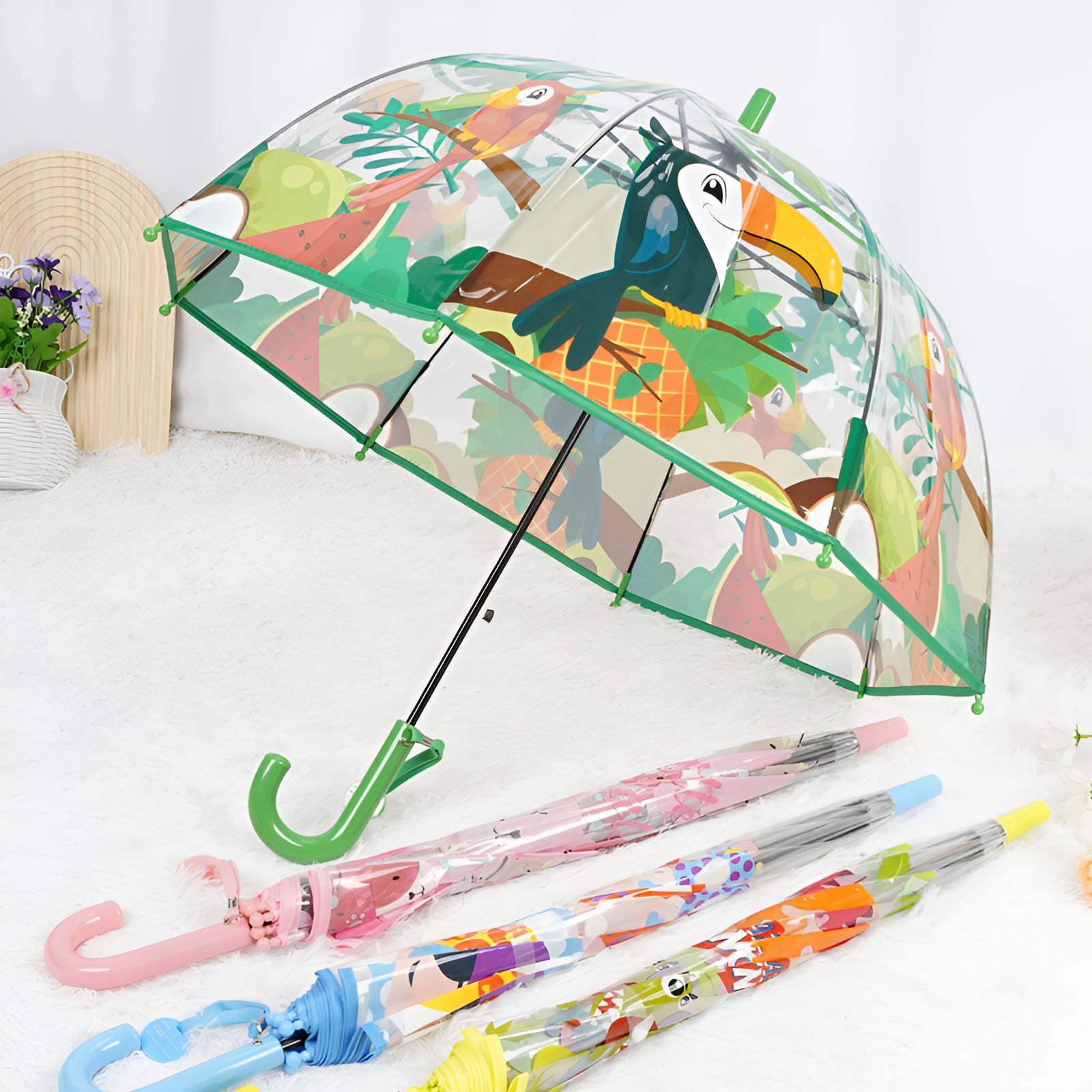 GASTROPOD 2Pcs Kids Umbrella,Colorful Design Umbrella,Convenient and Fun Toddler Umbrella,Style1