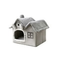 thumbnail image 5 of Luxury Double Roof Indoor Dog House Cat Nest,Foldable Warm Soft Kennel,30D High Elastic Memory Sponge,Removable Cushion and Non-Slip Bottom (Grey Double Roof, XL), 5 of 21