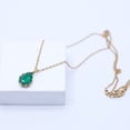 thumbnail image 3 of Auory Classic Pear Cut Emerald Solitaire Drop Pendant in Yellow Gold Plated Silver for Women, 3 of 10