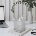 thumbnail image 3 of YIMWNYI Metal Mesh Pen Holder, Durable Steel Desk Organizer, Compact Pencil Storage Jar for Office, Home, and Workspace, Easy to Clean, Sturdy Design for Desk Supplies, 9x10cm, 3 of 5