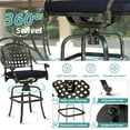 thumbnail image 5 of MEETWARM 10-Piece Outdoor Bar Set, All Weather Cast Aluminum Patio Bar Furniture with 8 Cushioned Swivel Bar Stools, Large 61" Round Patio Bar Height Table with Detachable Lazy Susan, Umbrella Hole, 5 of 7