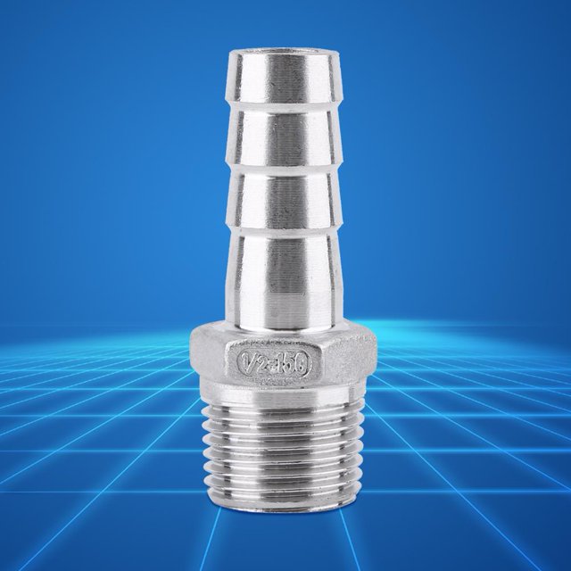 Greensen Raccord Fileté Mâle en Acier Inoxydable SS304 Connecteur de Tuyau BSP 1/8 -3/4, Connecteur de Tuyau, Adaptateur de Barbillon
