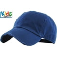 thumbnail image 2 of Kid's Vintage Distressed Dad Hat Junior Size Adjustable Baseball Cap, 2 of 4