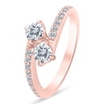 thumbnail image 2 of 5/8ctw Diamond Two Stone Engagement Ring in 10k Rose Gold (G-H, I2-I3), 2 of 3
