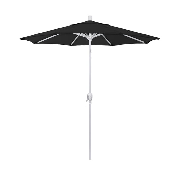 Parasol de Marché en Aluminium 7,5 Pieds Inclinaison Push Blanc Mat/oléfine/noir