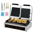 thumbnail image 1 of Gril à Panini Commercial 1800 W – Presse à Sandwich en Acier Inoxydable – Contrôle de Température Réglable – Surface de Cuisson Entièrement Rainurée 9"x9" – Idéal pour Hamburgers, Steak, Bacon – 110 V/220 V, 1 of 8