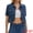 Blue, variant on DARING DIVA Women's Short Sleeve Button Down Denim Jackets with Pockets S Light Blue