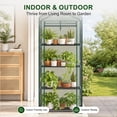 thumbnail image 4 of JIOABL 4-Tier Mini Greenhouse with PE Cover, Portable Plant Grow House with Zipper Door & Steel Frame for Indoor Outdoor Garden, Green, 4 of 10