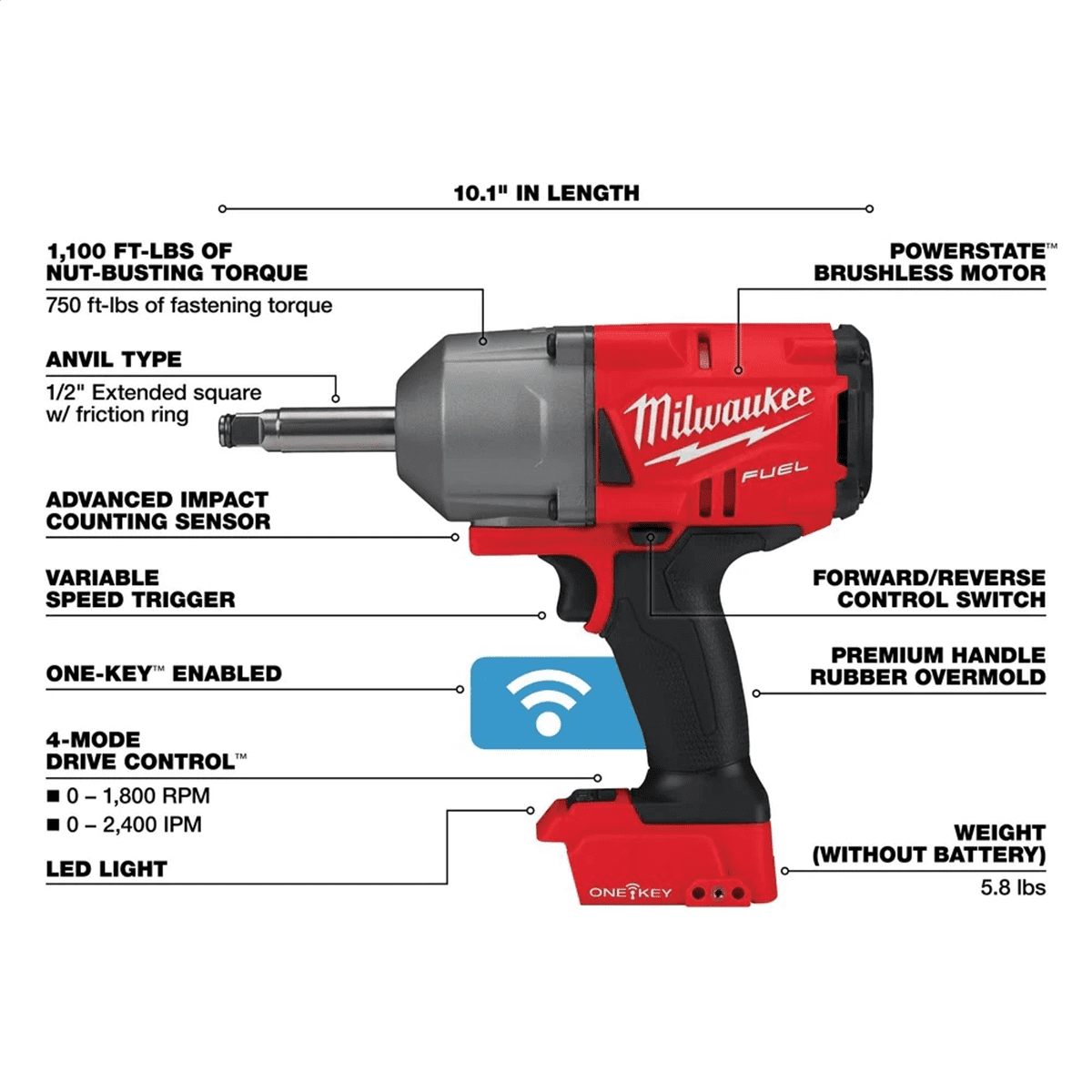 Milwaukee 2769-20 M18 Cordless Controlled Torque 1/2" Impact Wrench