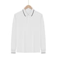 thumbnail image 4 of Women's Polo Shirts Long Sleeve Golf Shirt Lightweight Tennis Shirts office Loose Tunic Blouses Work Shirts Spring Fall Shirt White, 4 of 7