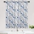 thumbnail image 2 of 2 Pcs Floral Printed Curtains, Rod Pocket Kitchen Cafe Small Curtain Panels, 2 of 9